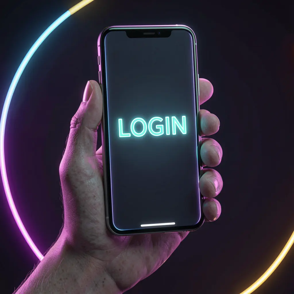 Bright login screen on a modern smartphone held in hand symbolizing secure access to the 9V999 online casino account in Bangladesh